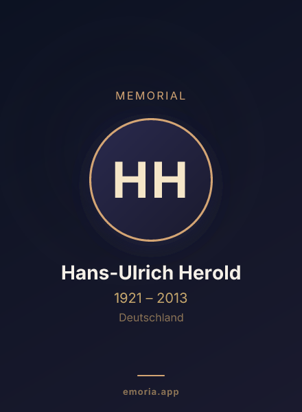 Memorial portrait of Hans-Ulrich Herold