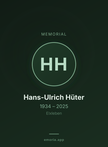Memorial portrait of Hans-Ulrich Hüter