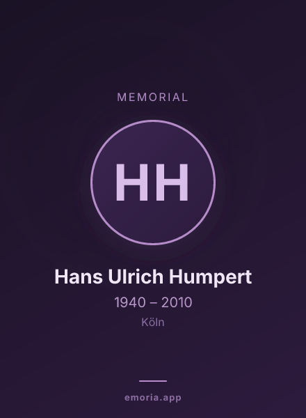 Memorial portrait of Hans Ulrich Humpert