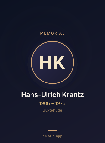 Memorial portrait of Hans-Ulrich Krantz