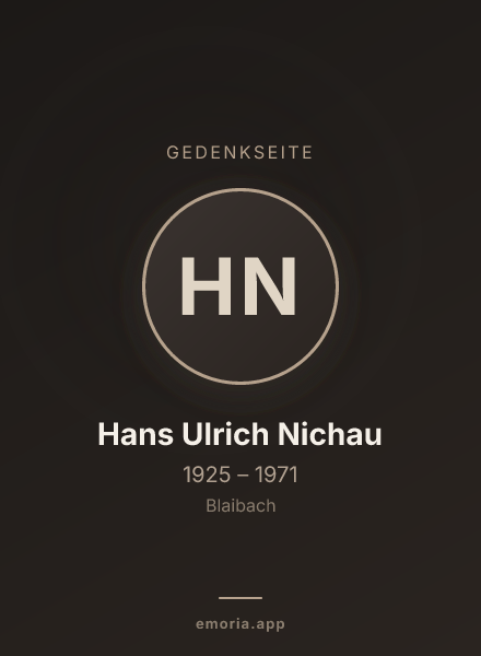 Gedenkportrait von Hans Ulrich Nichau