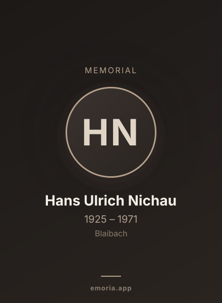 Memorial portrait of Hans Ulrich Nichau