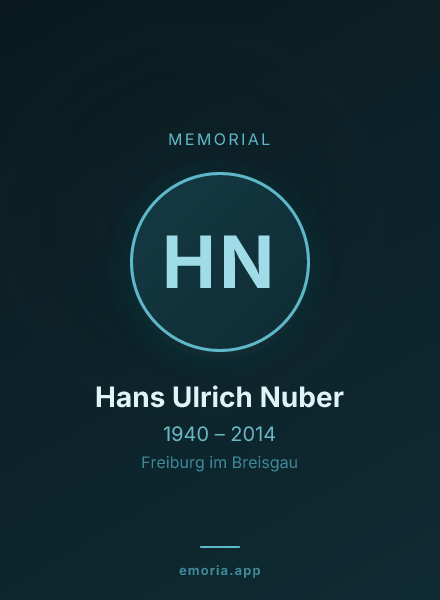 Memorial portrait of Hans Ulrich Nuber