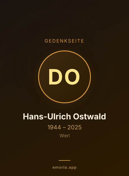 Gedenkportrait von Dr. Hans-Ulrich Ostwald
