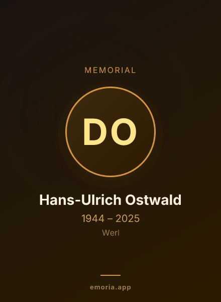 Memorial portrait of Dr. Hans-Ulrich Ostwald