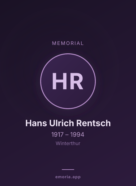 Memorial portrait of Hans Ulrich Rentsch