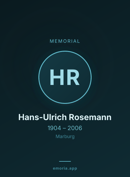 Memorial portrait of Hans-Ulrich Rosemann
