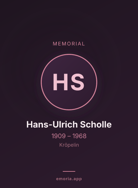 Memorial portrait of Hans-Ulrich Scholle