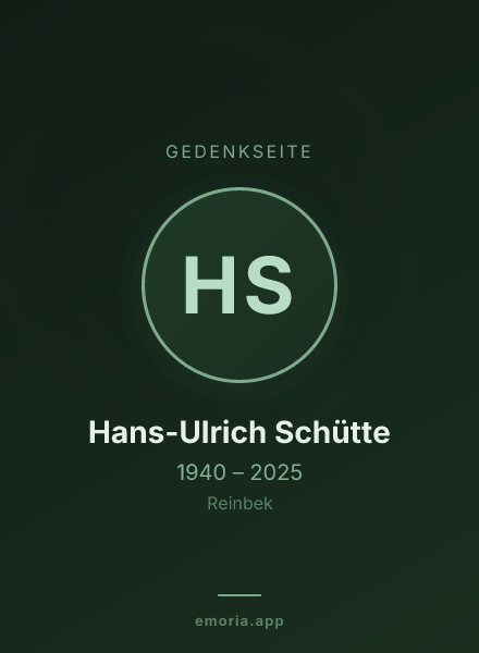 Gedenkportrait von Hans-Ulrich Schütte