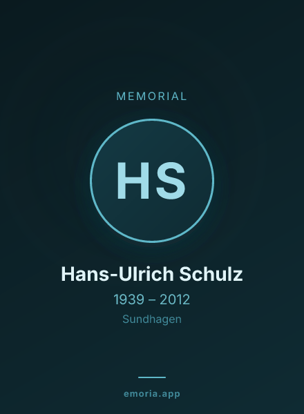 Memorial portrait of Hans-Ulrich Schulz