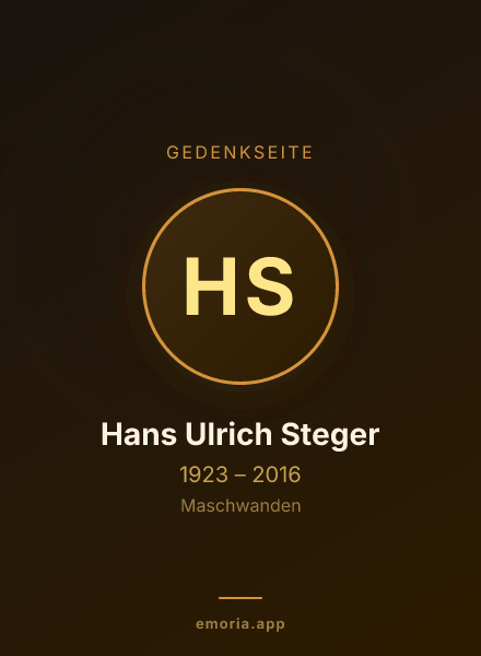 Gedenkportrait von Hans Ulrich Steger