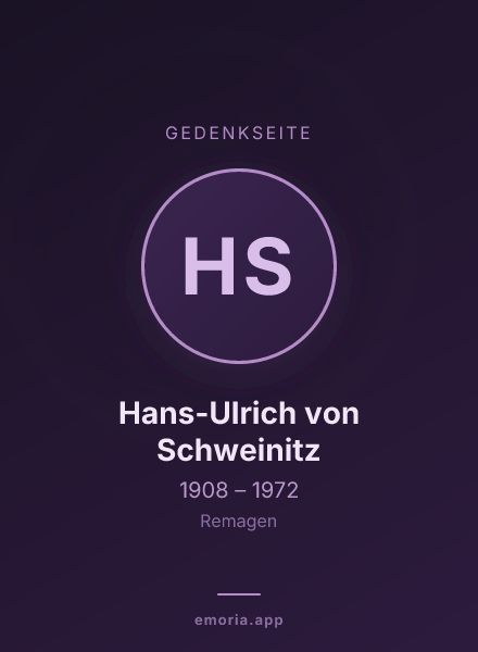 Gedenkportrait von Hans-Ulrich von Schweinitz
