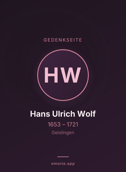 Gedenkportrait von Hans Ulrich Wolf
