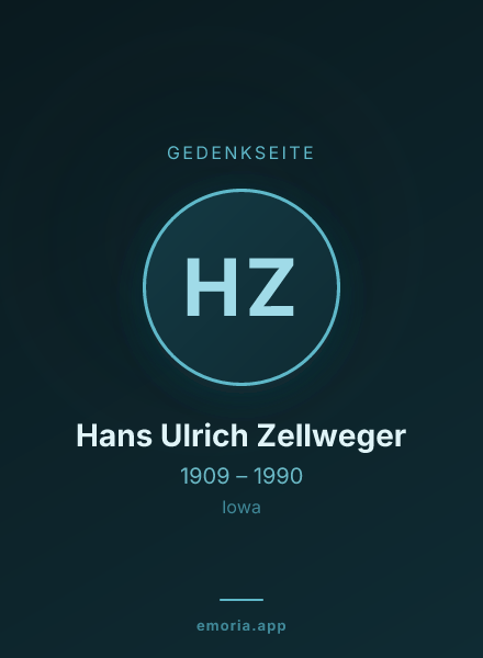 Gedenkportrait von Hans Ulrich Zellweger