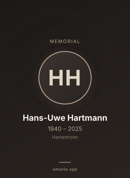 Memorial portrait of Hans-Uwe Hartmann