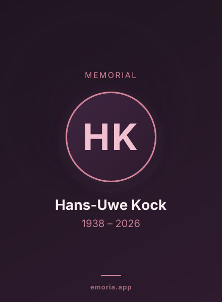 Memorial portrait of Hans-Uwe Kock