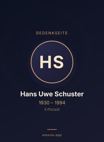 Gedenkportrait von Hans Uwe Schuster