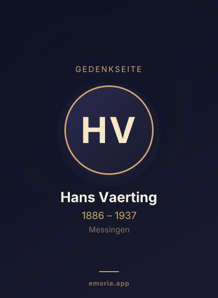 Gedenkportrait von Hans Vaerting