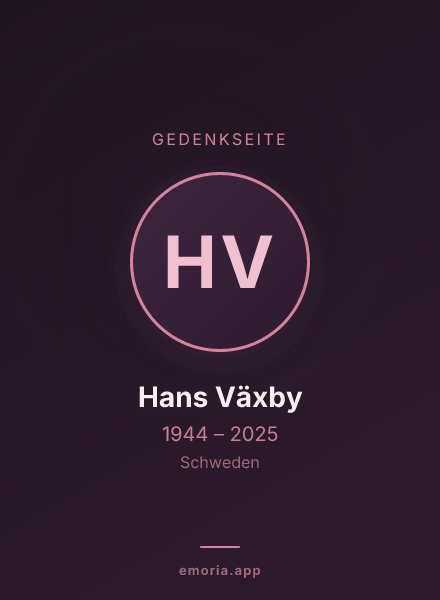 Gedenkportrait von Hans Växby