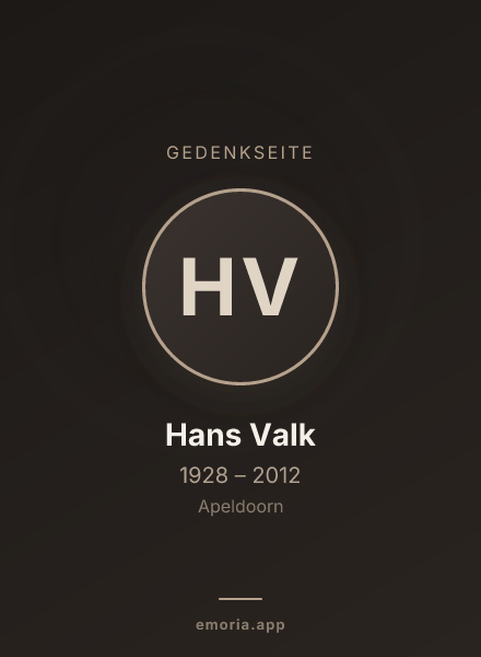 Gedenkportrait von Hans Valk