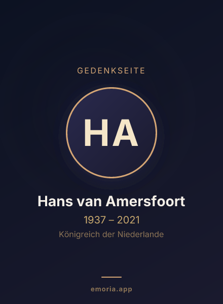 Gedenkportrait von Hans van Amersfoort