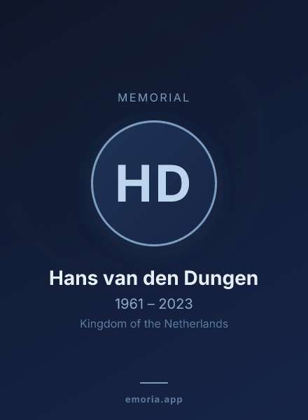 Memorial portrait of Hans van den Dungen