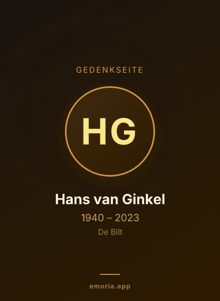 Gedenkportrait von Hans van Ginkel