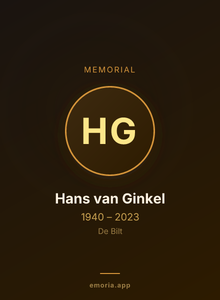 Memorial portrait of Hans van Ginkel