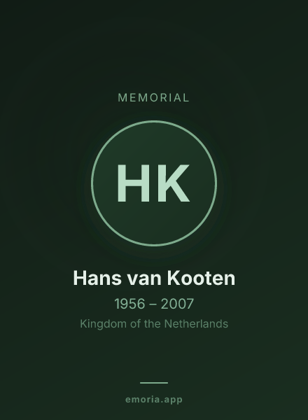 Memorial portrait of Hans van Kooten