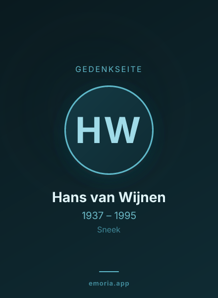 Gedenkportrait von Hans van Wijnen