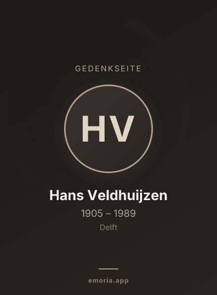 Gedenkportrait von Hans Veldhuijzen
