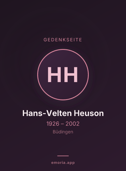 Gedenkportrait von Hans-Velten Heuson