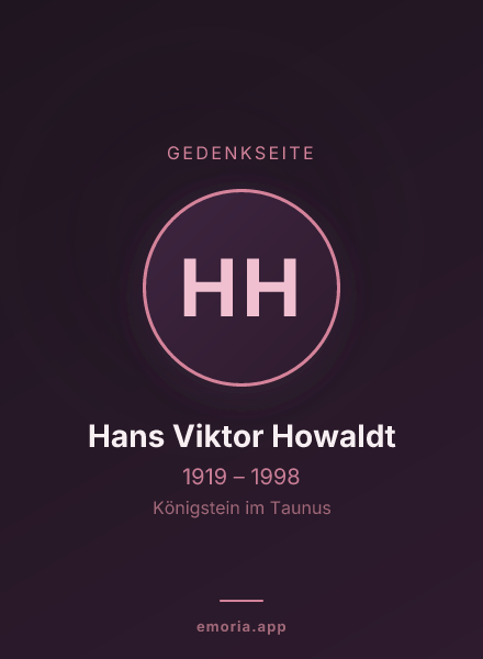 Gedenkportrait von Hans Viktor Howaldt