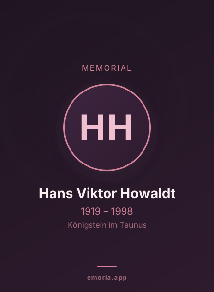 Memorial portrait of Hans Viktor Howaldt