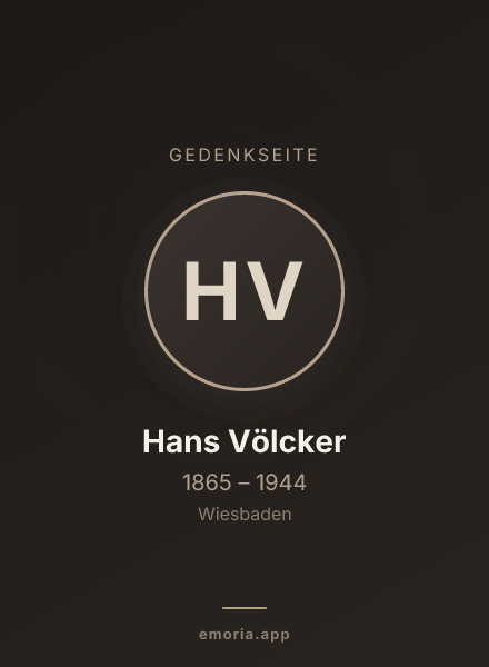 Gedenkportrait von Hans Völcker