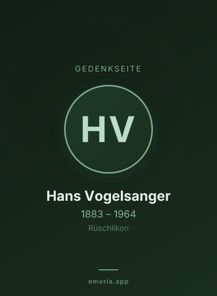 Gedenkportrait von Hans Vogelsanger