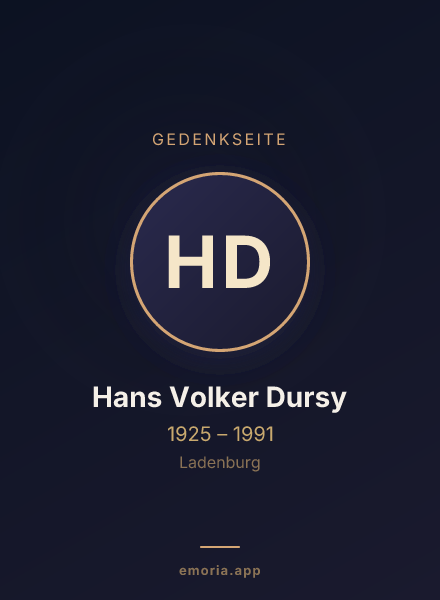 Gedenkportrait von Hans Volker Dursy