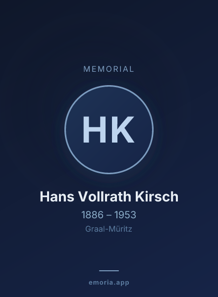 Memorial portrait of Hans Vollrath Kirsch