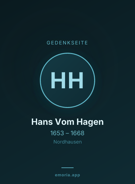 Gedenkportrait von Hans Vom Hagen