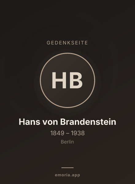Gedenkportrait von Hans von Brandenstein