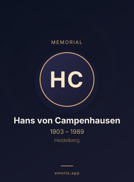 Memorial portrait of Hans von Campenhausen