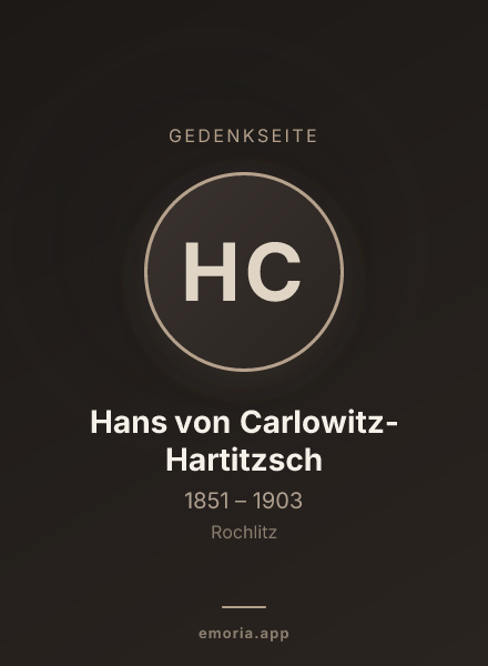 Gedenkportrait von Hans von Carlowitz-Hartitzsch