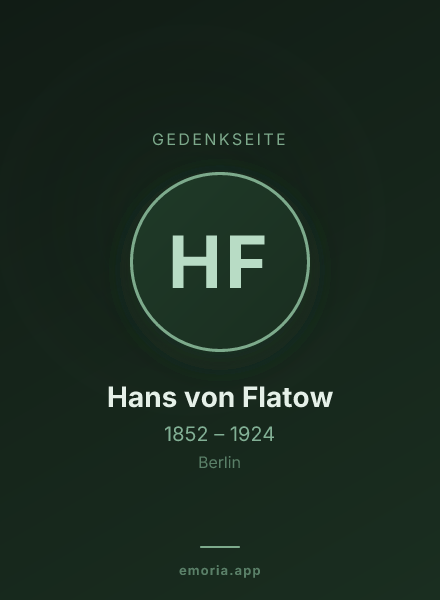Gedenkportrait von Hans von Flatow