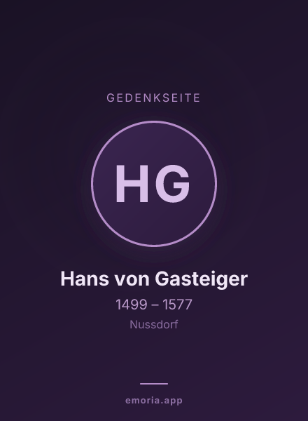 Gedenkportrait von Hans von Gasteiger
