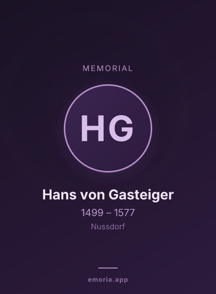 Memorial portrait of Hans von Gasteiger