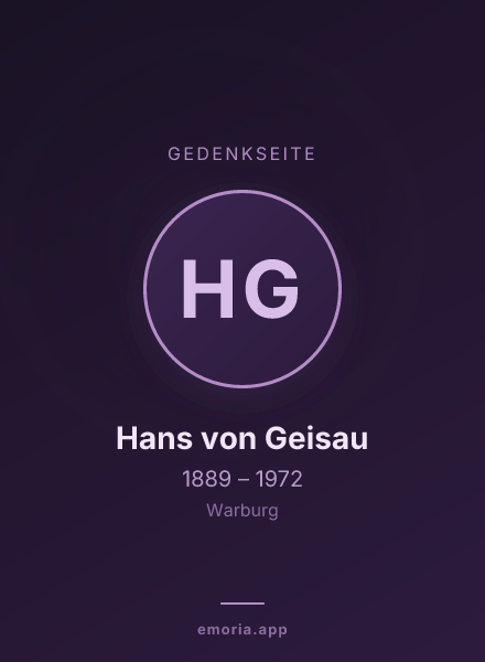 Gedenkportrait von Hans von Geisau