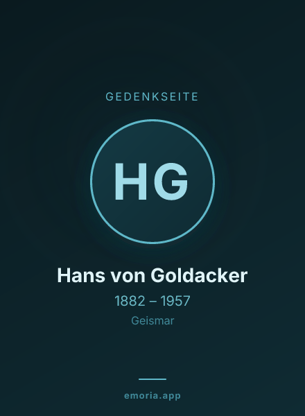 Gedenkportrait von Hans von Goldacker