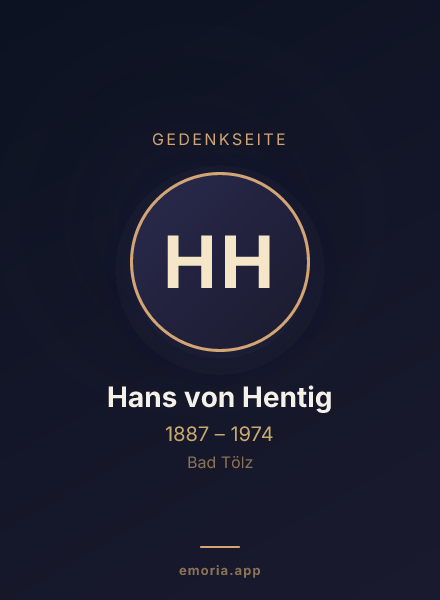 Gedenkportrait von Hans von Hentig