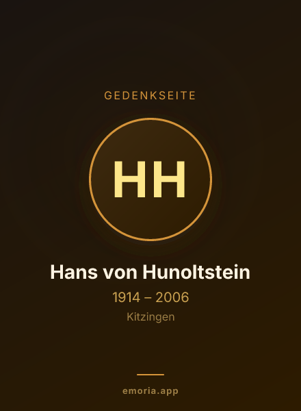 Gedenkportrait von Hans von Hunoltstein