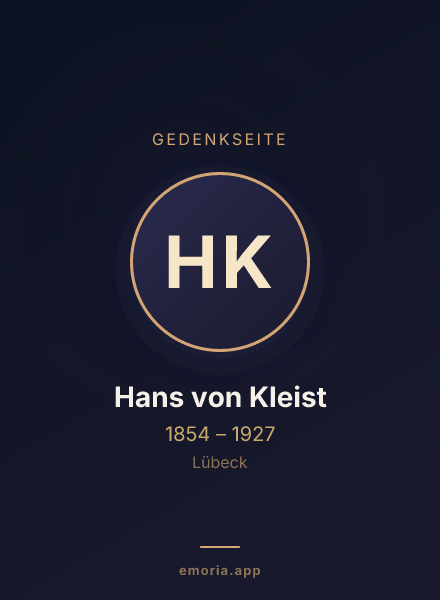 Gedenkportrait von Hans von Kleist